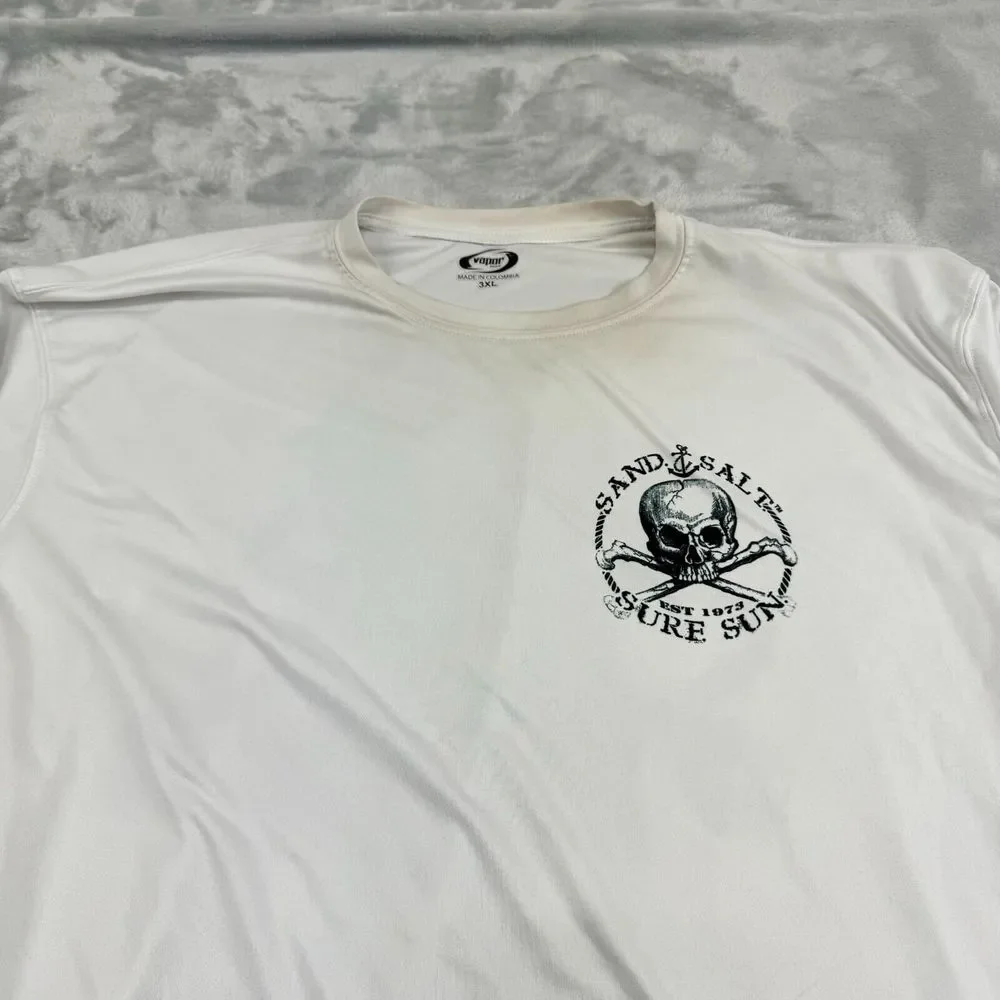 Vapor Shirt Men 3XL White Athleisure Sand Salt Sure Sun Workout Gym Beach Pirate - Picture 5 of 11